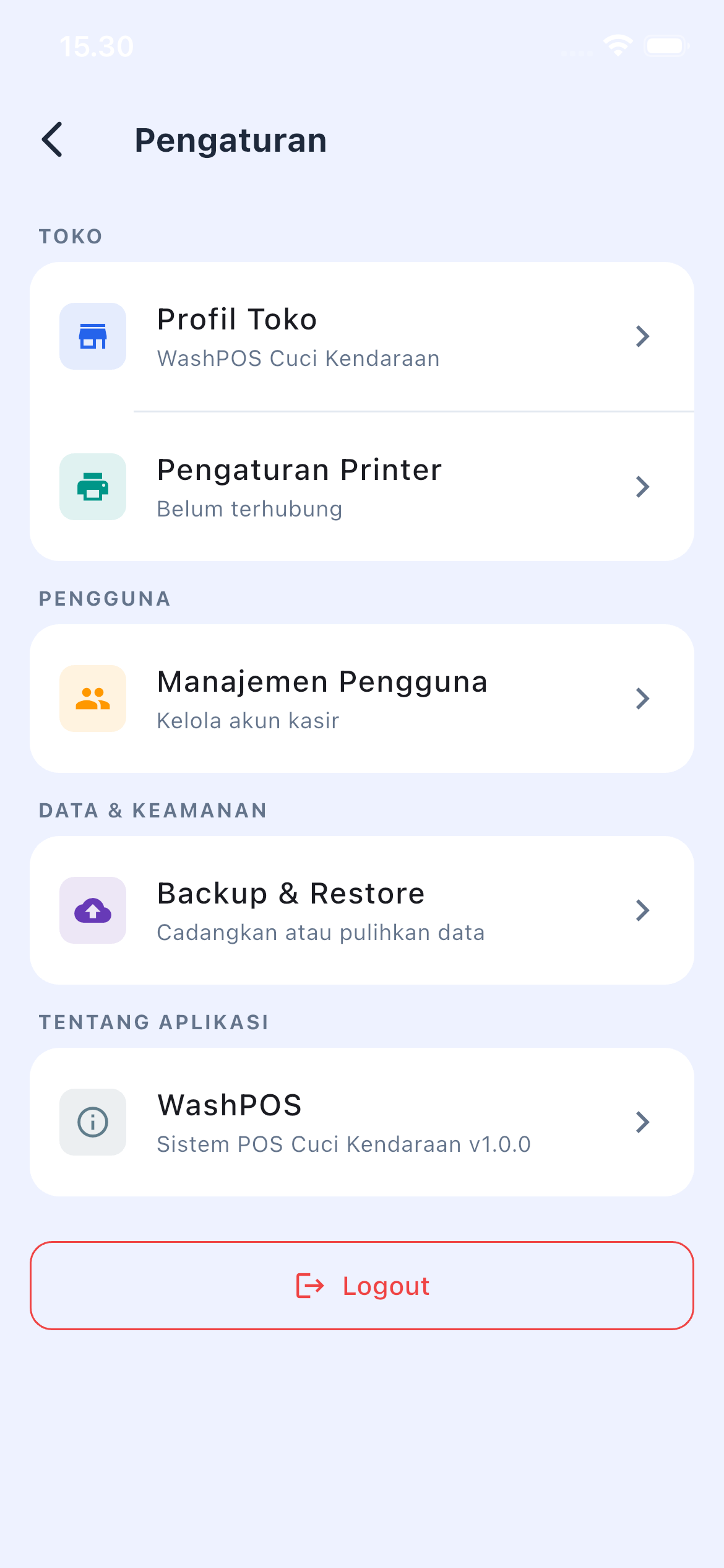 Screenshot WashPOS