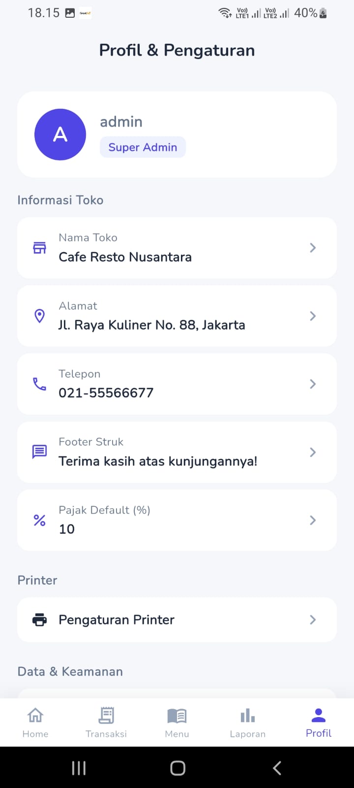 Screenshot Cafe Resto